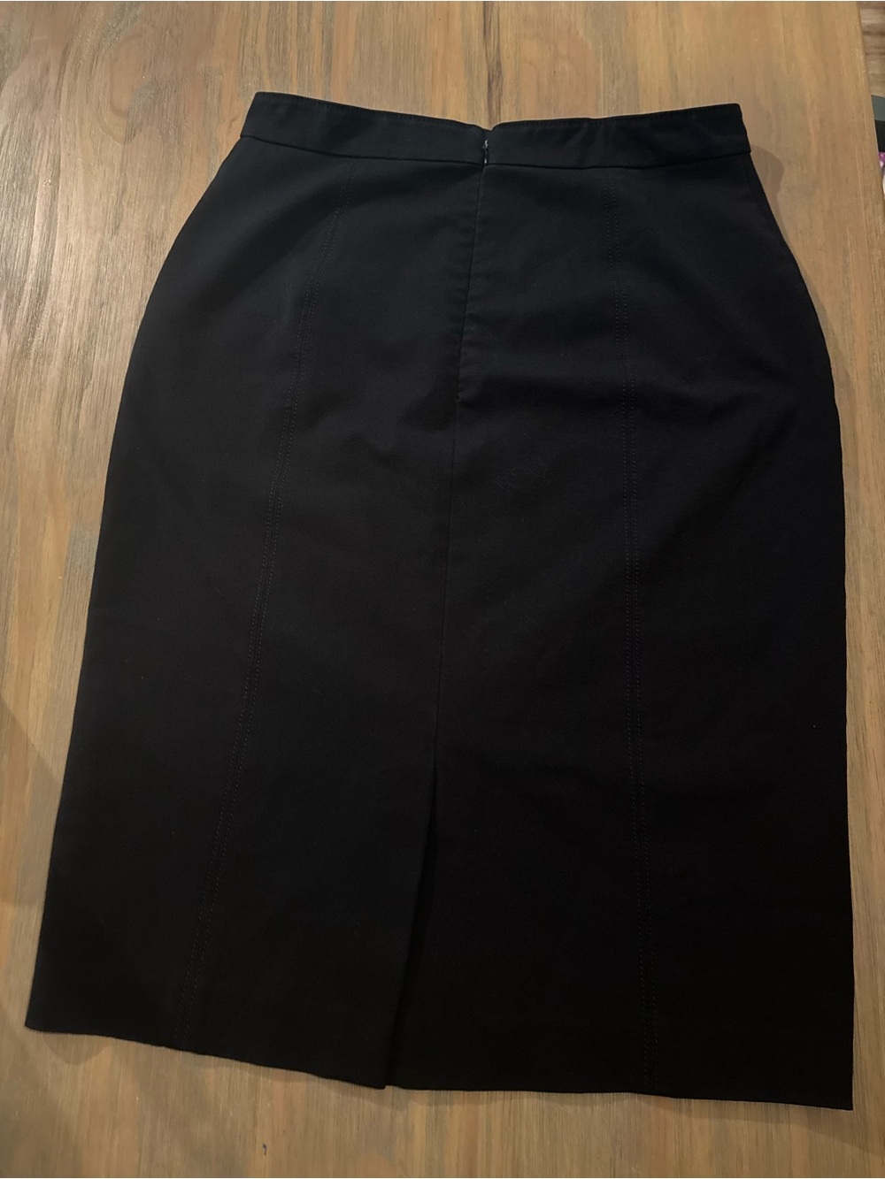 Ann Taylor Black Sailor-Style High-Waist Button Pencil Skirt (25" Length) - Picture 3 of 14
